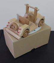 Handmade Oak Wooden Off Road Car Model 18cm 4x4 SUV Vehicle Collectable Gift Toy