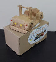 Handmade Oak Wooden Off Road Car Model 18cm 4x4 SUV Vehicle Collectable Gift Toy