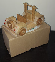 Handmade Oak Wooden Off Road Car Model 18cm 4x4 SUV Vehicle Collectable Gift Toy