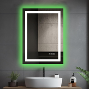 RGB LED Bathroom Mirror 70x50cm Anti Fog Dimmable Touch Sensor Wall Mount Lights