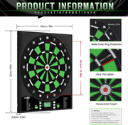 Electronic Dartboard LCD Display 34 Games 8 Players Soft Tip Darts Voice Scoring