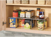 Expandable Kitchen Shelf Racks Set Of 2 Adjustable Metal Cupboard Storage Silver
