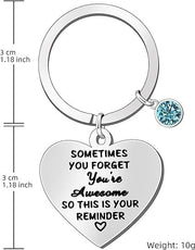 Stainless Steel Keyring Sometimes You Forget You're Message Gift Velvet Pouch UK