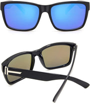 Vintage Polarised Sunglasses Oversized Square UV400 Retro Rhinestone Metal Frame