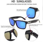 Vintage Polarised Sunglasses Oversized Square UV400 Retro Rhinestone Metal Frame