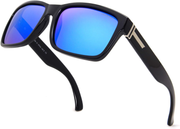 Vintage Polarised Sunglasses Oversized Square UV400 Retro Rhinestone Metal Frame