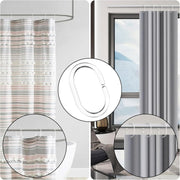 24 Shower Curtain Rings Clear Plastic C Shape Hooks Bathroom Rail Rod Hanger Set