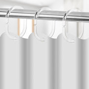 24 Shower Curtain Rings Clear Plastic C Shape Hooks Bathroom Rail Rod Hanger Set