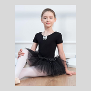 Girls Ballet Tutu Dress Black Leotard 4-5 Years 120cm Sequin Dance Costume Skirt