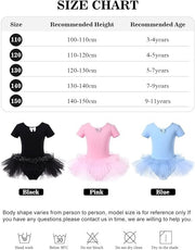 Girls Ballet Tutu Dress Black Leotard 4-5 Years 120cm Sequin Dance Costume Skirt