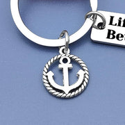 Anchor Keyring Lake Life My Happy Place Stainless Steel Camping Caravan RV Gifts