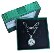 Layered Initial Necklace Women Silver Plated Paperclip Link Pendant 2Pc Gift Set