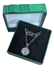 Layered Initial Necklace Women Silver Plated Paperclip Link Pendant 2Pc Gift Set
