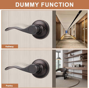 Dummy Door Handle Left Hand Oil Rubbed Bronze Lever Non Rotating Single Interior