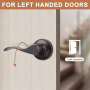 Dummy Door Handle Left Hand Oil Rubbed Bronze Lever Non Rotating Single Interior