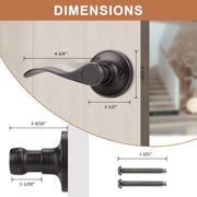 Dummy Door Handle Left Hand Oil Rubbed Bronze Lever Non Rotating Single Interior