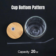 Cancer Zodiac Glass Cup 20oz Iced Coffee Mug Bamboo Lid Straw Astrology Gift Set