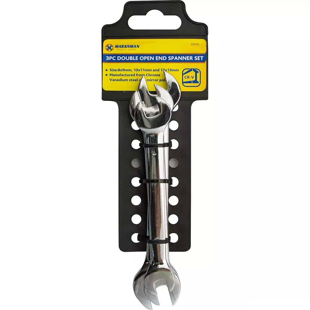 3pc Double Open End Spanner Set 8x9 10x11 12x13mm Metric Wrench Hand Tool DIY UK
