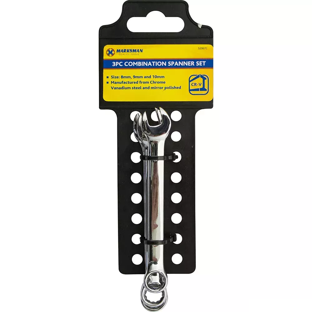 3Pcs Double End Spanner Set 8mm 9mm 10mm Metric Wrench Hand Tools Garage DIY Kit