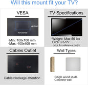 TV Wall Bracket Mount 23-55 Inch Full Motion Swivel Tilt 400x400 VESA LED LCD TV