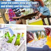 Large Ice Block Mould Silicone Freezer Tray Ice Bath Cooler Camping 2 Piece Blue