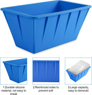 Large Ice Block Mould Silicone Freezer Tray Ice Bath Cooler Camping 2 Piece Blue
