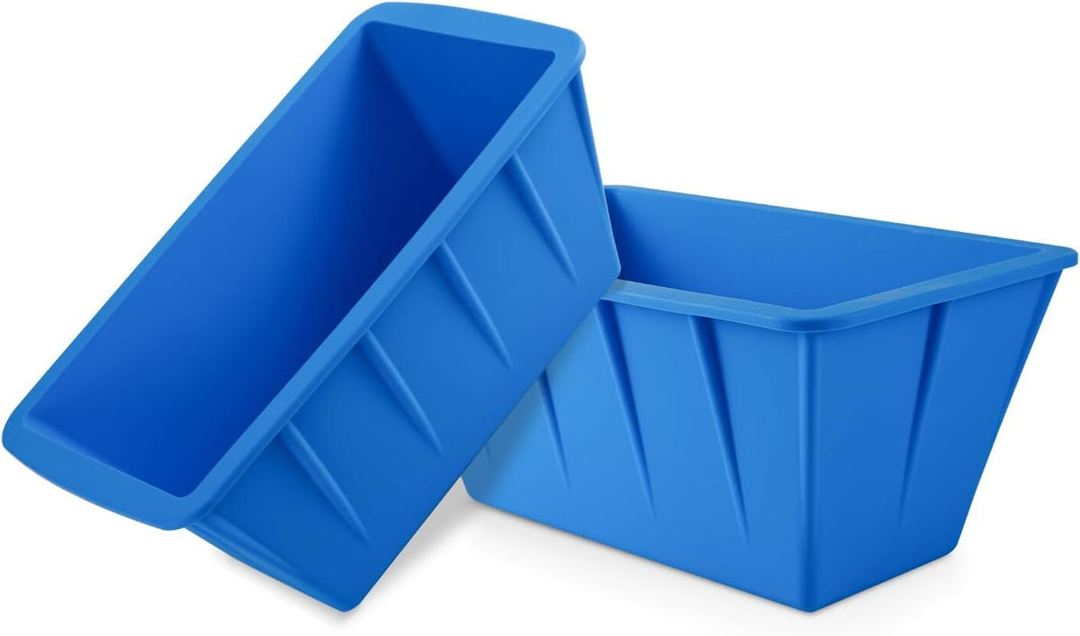 Large Ice Block Mould Silicone Freezer Tray Ice Bath Cooler Camping 2 Piece Blue