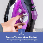 Steam Iron 3000W Ceramic Soleplate Vertical Steam 480ml Dry Wet Clothes Pressing
