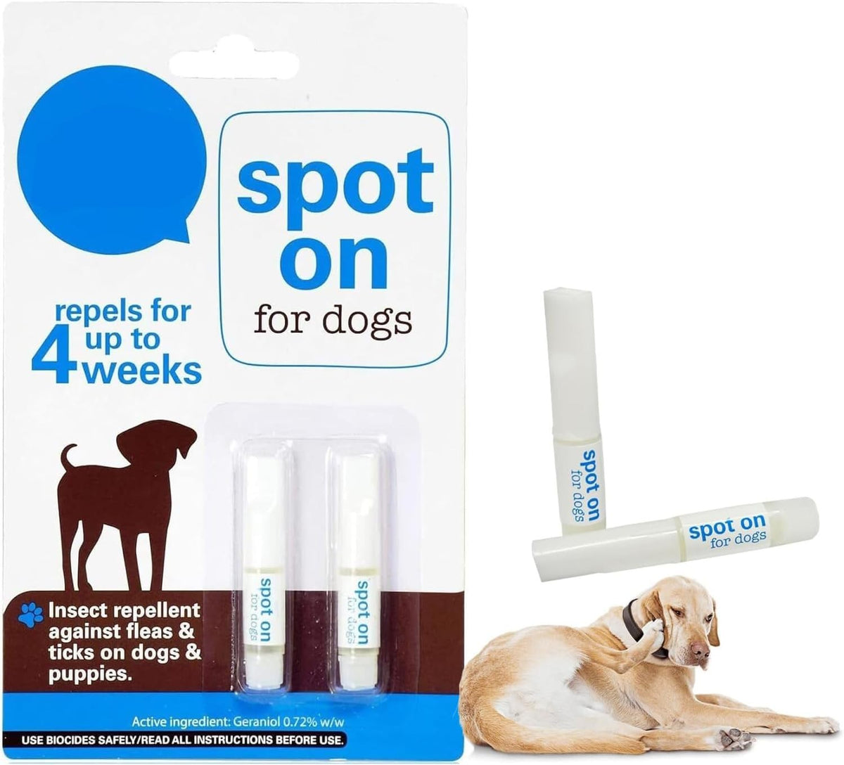Dog Flea & Tick Treatment Spot On Drops Puppy Repellent 4 Week Protection 2 Pack