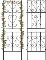 Garden Trellis 2 Pack Metal Climbing Plant Support 180x50cm Outdoor Roses Panels