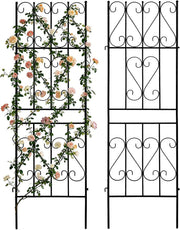 Garden Trellis 2 Pack Metal Climbing Plant Support 180x50cm Outdoor Roses Panels