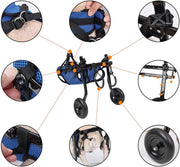 Dog Wheelchair Adjustable Rear Leg Support Mobility Cart For Injured Pets Size M