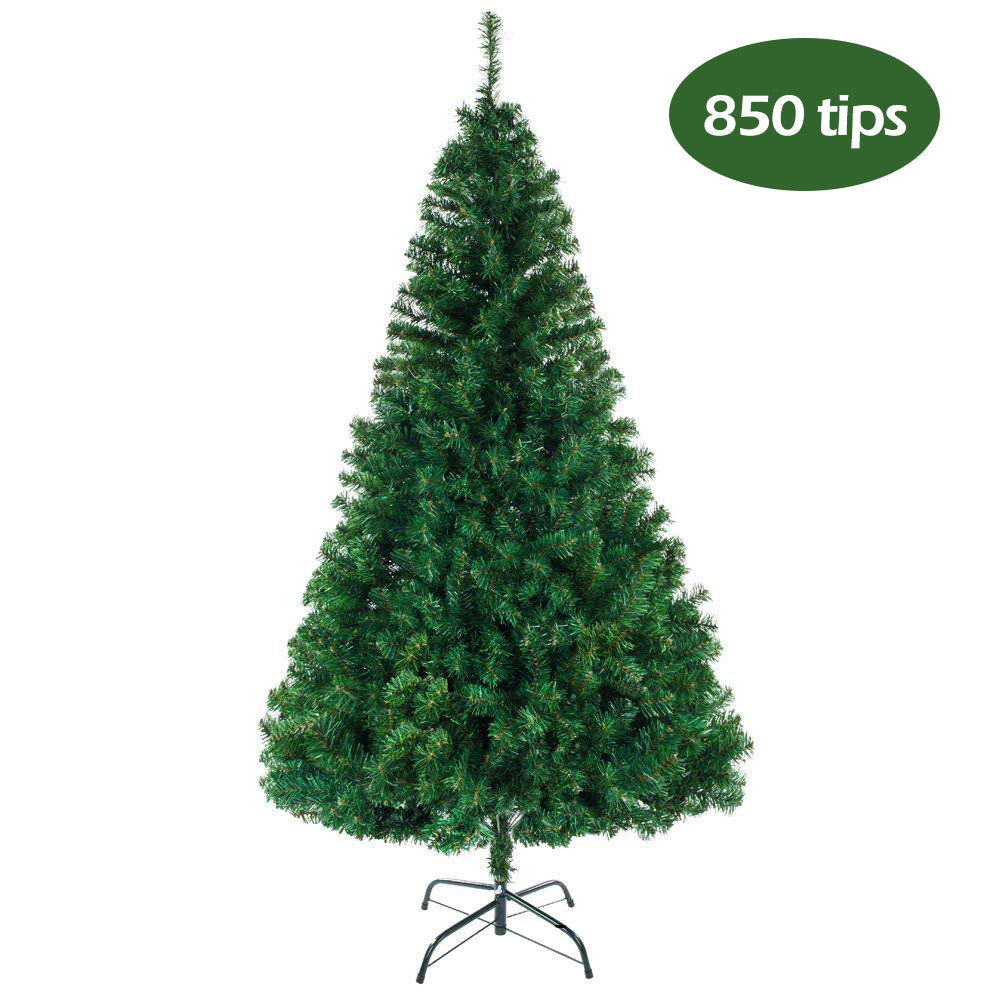 Christmas Tree Artificial 5.5ft 850 Tips Green Bushy Pine Xmas Metal Stand Decor