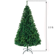 Christmas Tree Artificial 5.5ft 850 Tips Green Bushy Pine Xmas Metal Stand Decor