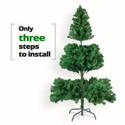Christmas Tree Artificial 5.5ft 850 Tips Green Bushy Pine Xmas Metal Stand Decor