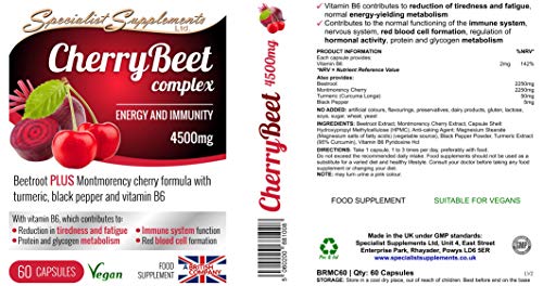 CherryBeet Combination Energy & Immune 4500mg per Cap (60 Vege Caps)