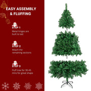 Christmas Tree 6ft Artificial Green Pine 550 Tips Bushy Xmas With Stand Decor