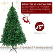 Christmas Tree 6ft Artificial Green Pine 550 Tips Bushy Xmas With Stand Decor