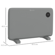 Electric Convector Heater 1200W Wall Mounted LED Remote Timer Thermostat Fanless