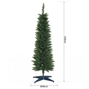Christmas Tree 5ft Artificial Slim Pencil Pine Green 294 Tips Xmas With Stand