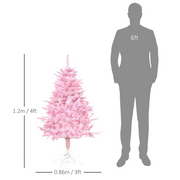 Christmas Tree 4ft Pink Artificial Xmas 341 Tips Automatic Open With Stand Decor