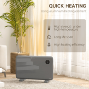 Electric Convector Heater 1200W Wall Mounted LED Remote Timer Thermostat Fanless