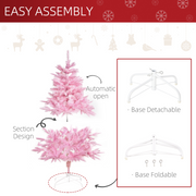 Christmas Tree 4ft Pink Artificial Xmas 341 Tips Automatic Open With Stand Decor
