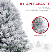 HOMCOM 3ft Artificial Christmas Tree with LED Light, Concrete Base