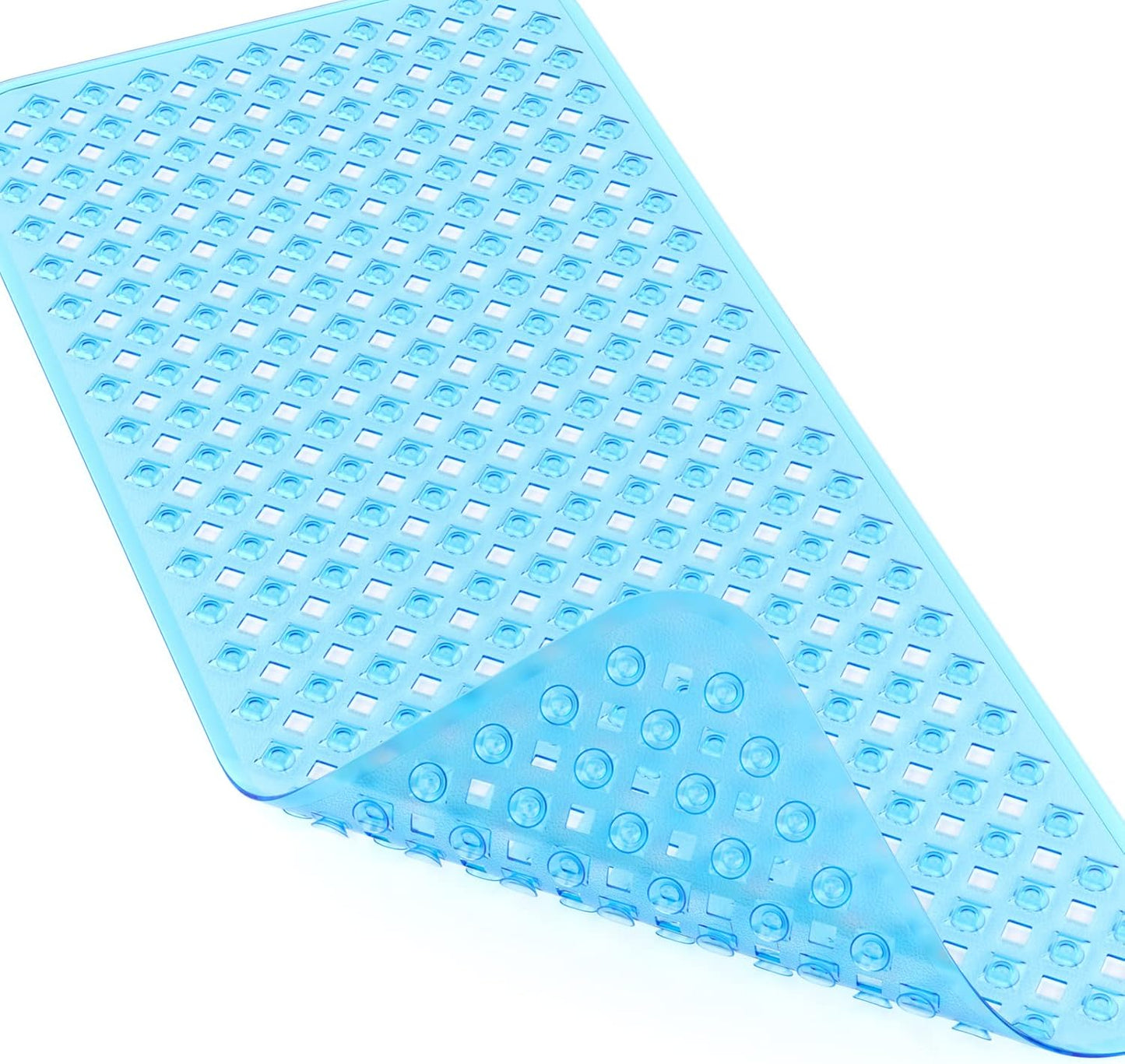 Bath Mat Anti Slip Shower Mat Anti Mould 88x40cm Mat  for Inside Bath Blue