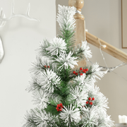 Christmas Tree 5ft Artificial Green Pine Berries Xmas 184 Tips Metal Stand Decor