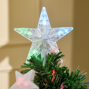 Christmas Tree 4ft Fibre Optic LED Prelit Green Artificial Xmas Star Light Stand