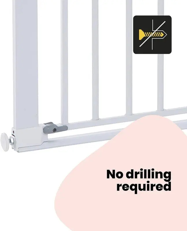 Safety 1st Secure Tech Flat Step Metal Gate Thin Step Over Bar 73 to 80 cm White Safety 1st