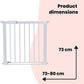 Safety 1st Secure Tech Flat Step Metal Gate Thin Step Over Bar 73 to 80 cm White Safety 1st