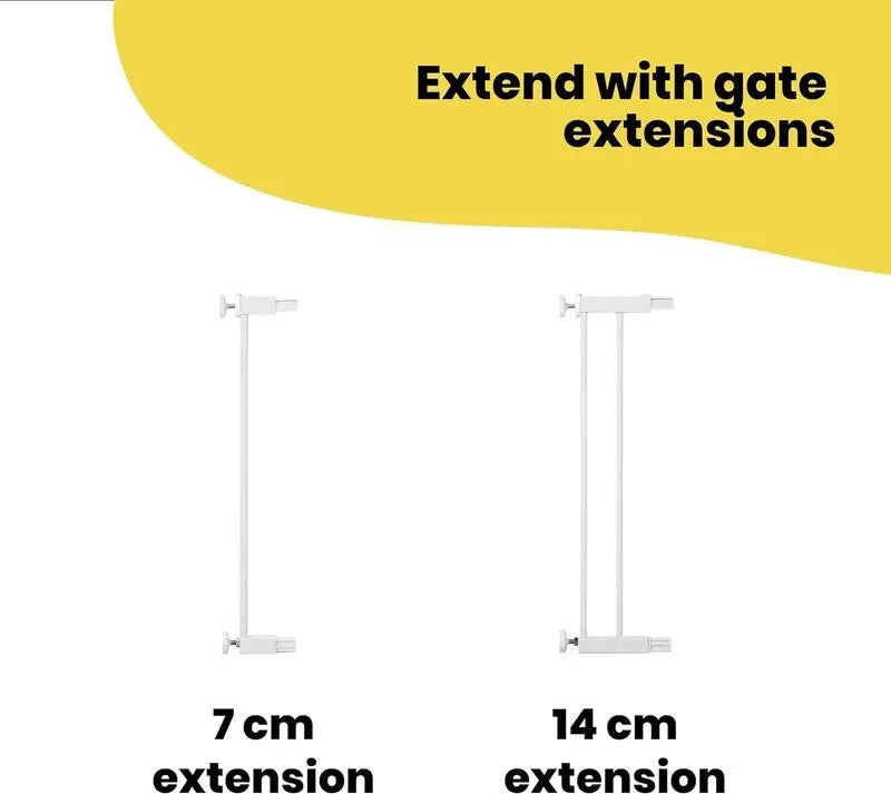 Safety 1st Secure Tech Flat Step Metal Gate Thin Step Over Bar 73 to 80 cm White Safety 1st